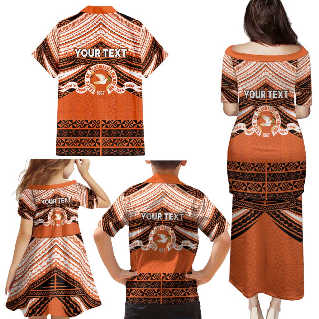 Personalised Tonga Tailulu College Family Matching Puletasi and Hawaiian Shirt Polynesian Ngatu Tribal