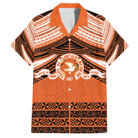 Personalised Tonga Tailulu College Hawaiian Shirt Polynesian Ngatu Tribal LT9 Orange - Polynesian Pride