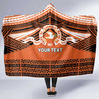 Personalised Tonga Tailulu College Hooded Blanket Polynesian Ngatu Tribal LT9 One Size Orange - Polynesian Pride