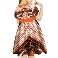 Personalised Tonga Tailulu College Kid Short Sleeve Dress Polynesian Ngatu Tribal LT9 - Polynesian Pride