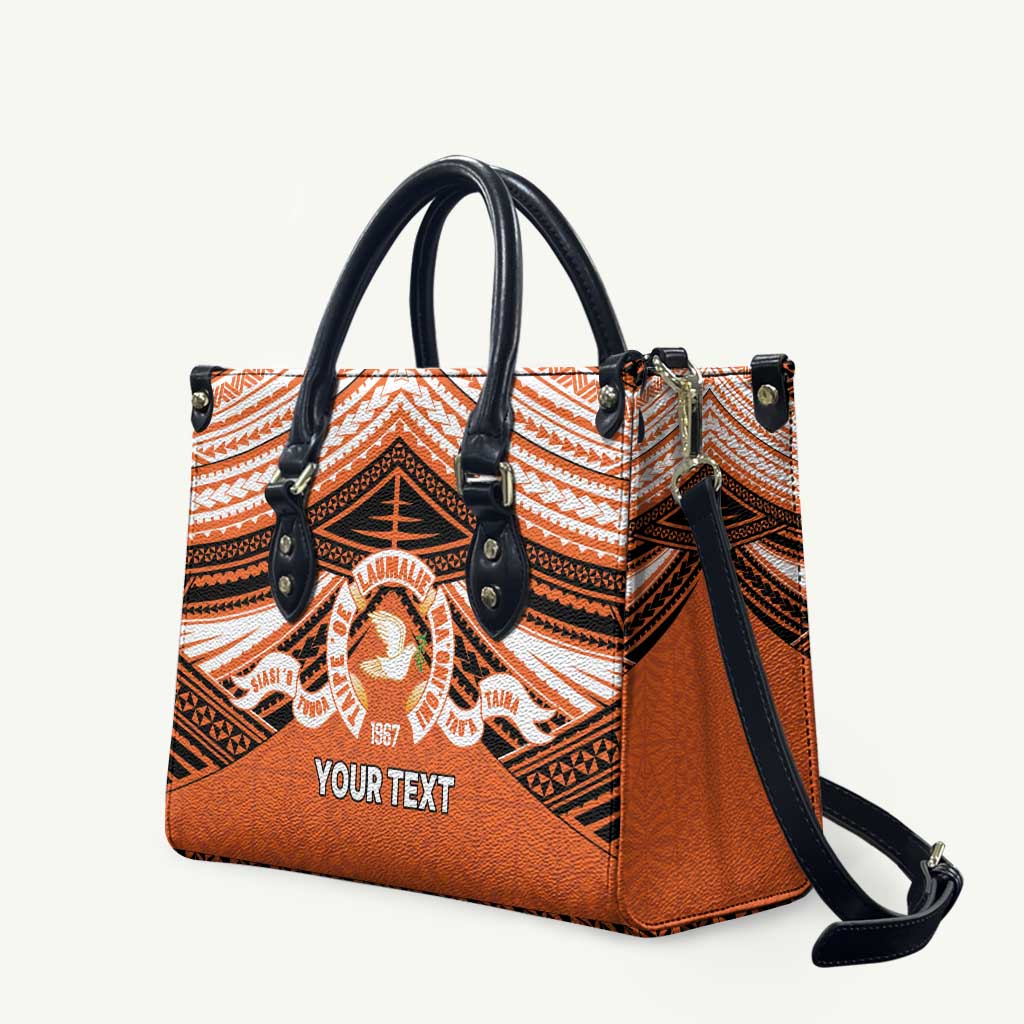 Personalised Tonga Tailulu College Leather Bag Polynesian Ngatu Tribal - Polynesian Pride