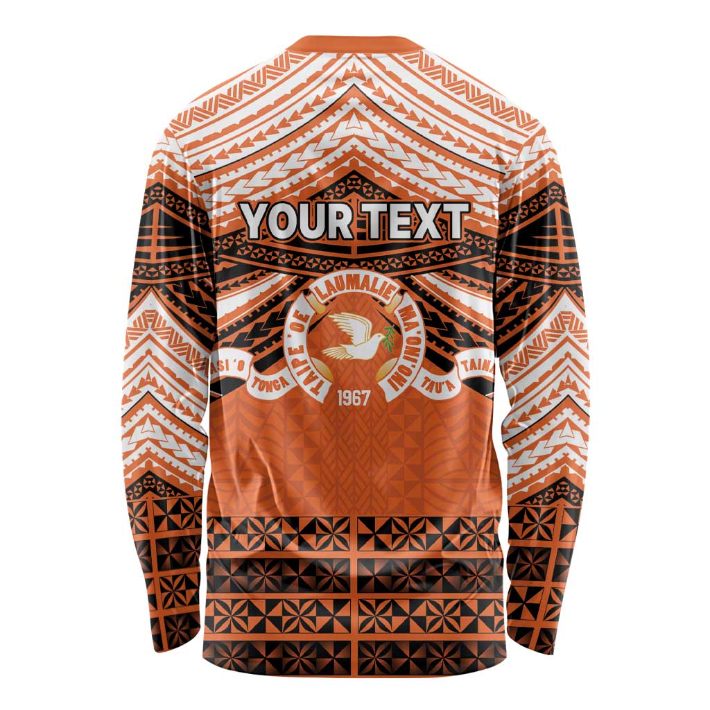 Personalised Tonga Tailulu College Long Sleeve Shirt Polynesian Ngatu Tribal LT9 - Polynesian Pride