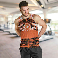Personalised Tonga Tailulu College Men Tank Top Polynesian Ngatu Tribal LT9 Orange - Polynesian Pride