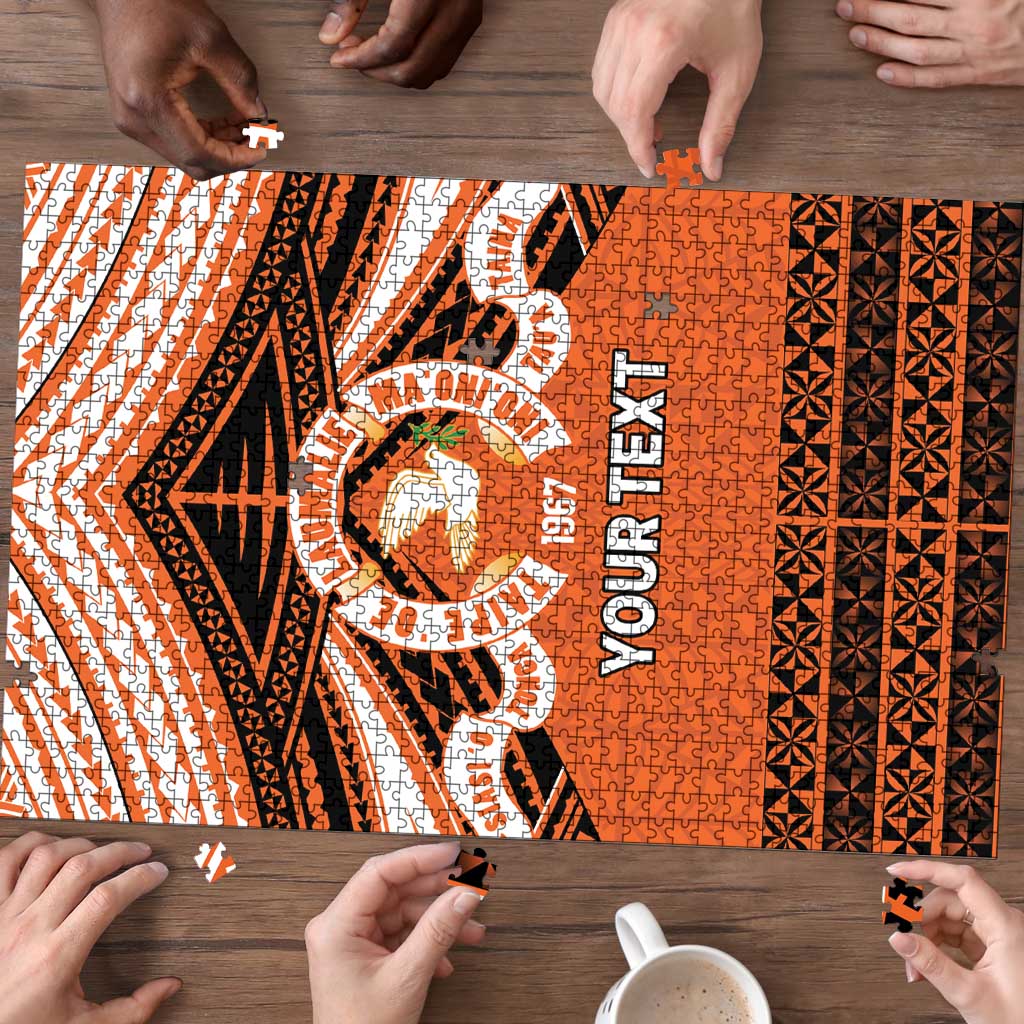 Personalised Tonga Tailulu College Puzzle Polynesian Ngatu Tribal LT9 - Polynesian Pride