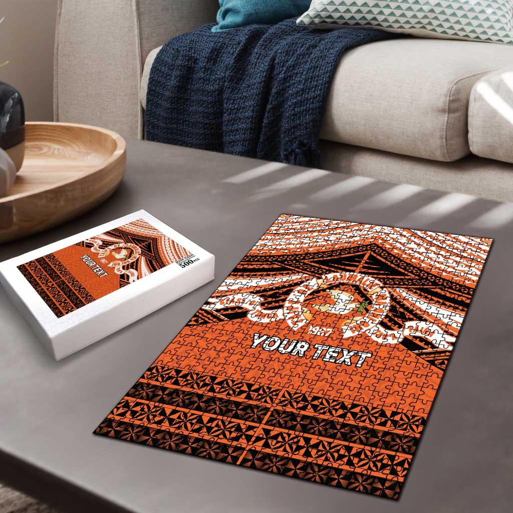 Personalised Tonga Tailulu College Puzzle Polynesian Ngatu Tribal LT9 - Polynesian Pride