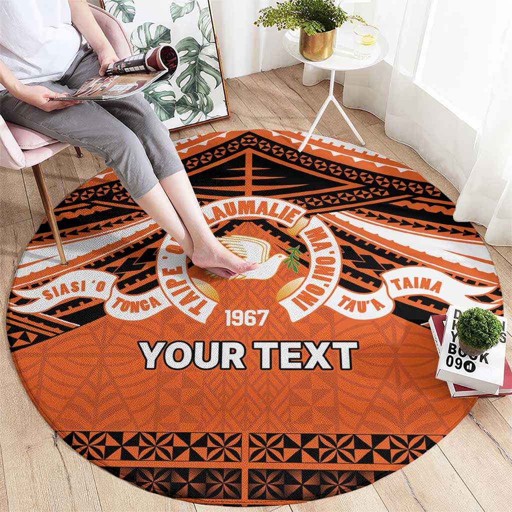 Personalised Tonga Tailulu College Round Carpet Polynesian Ngatu Tribal
