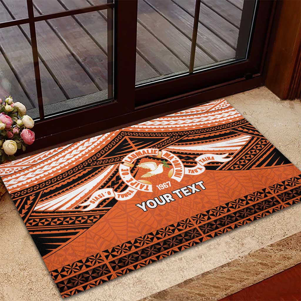 Personalised Tonga Tailulu College Rubber Doormat Polynesian Ngatu Tribal LT9 - Polynesian Pride
