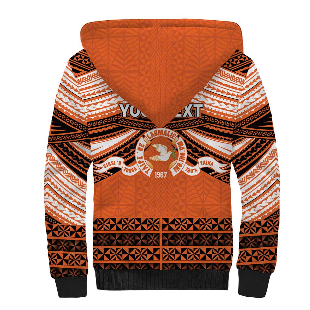 Personalised Tonga Tailulu College Sherpa Hoodie Polynesian Ngatu Tribal