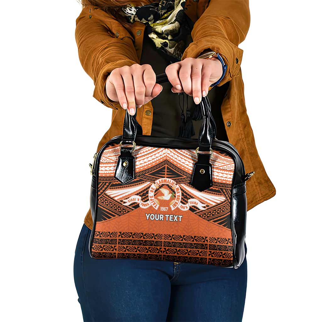 Personalised Tonga Tailulu College Shoulder Handbag Polynesian Ngatu Tribal