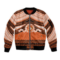 Personalised Tonga Tailulu College Sleeve Zip Bomber Jacket Polynesian Ngatu Tribal