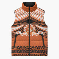 Personalised Tonga Tailulu College Sleeveless Puffer Jacket Polynesian Ngatu Tribal LT9 Unisex Orange - Polynesian Pride