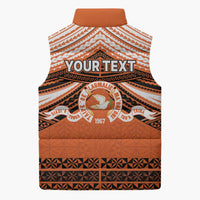 Personalised Tonga Tailulu College Sleeveless Puffer Jacket Polynesian Ngatu Tribal LT9 - Polynesian Pride