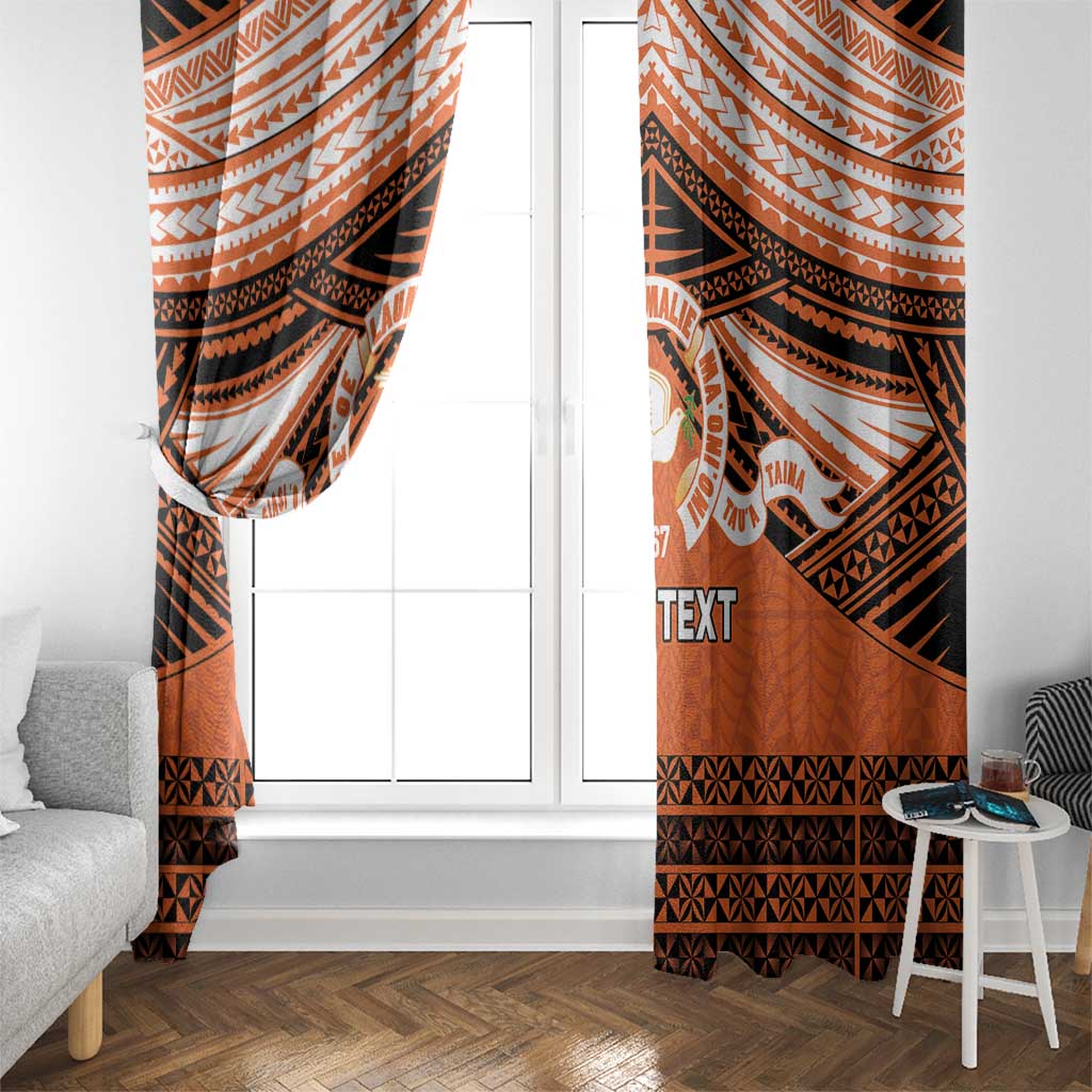 Personalised Tonga Tailulu College Window Curtain Polynesian Ngatu Tribal LT9 - Polynesian Pride