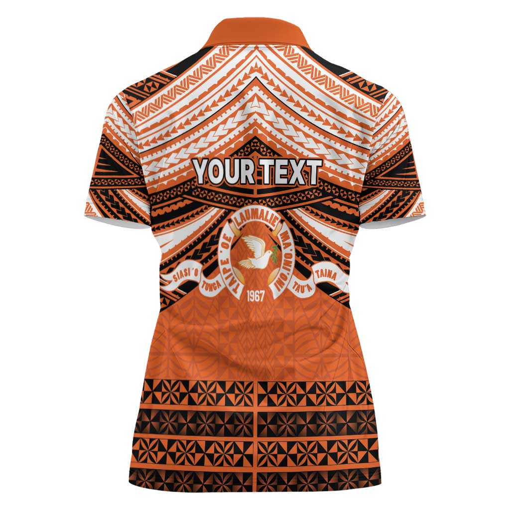 Personalised Tonga Tailulu College Women Polo Shirt Polynesian Ngatu Tribal