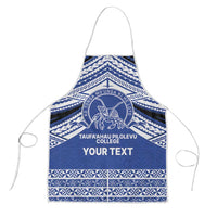 Personalised Tonga Taufa'ahau Pilolevu College Apron Polynesian Ngatu Tribal LT9 Blue - Polynesian Pride