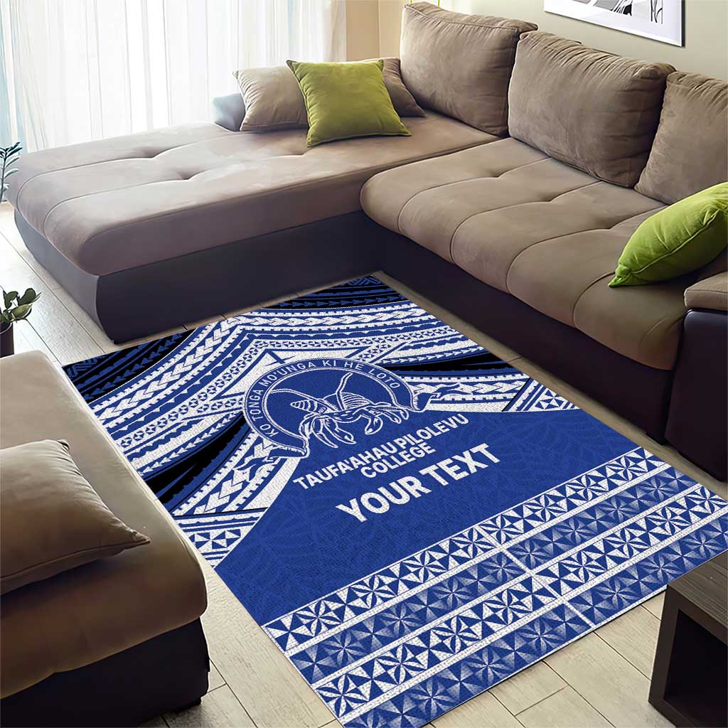 Personalised Tonga Taufa'ahau Pilolevu College Area Rug Polynesian Ngatu Tribal