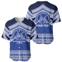Personalised Tonga Taufa'ahau Pilolevu College Baseball Jersey Polynesian Ngatu Tribal