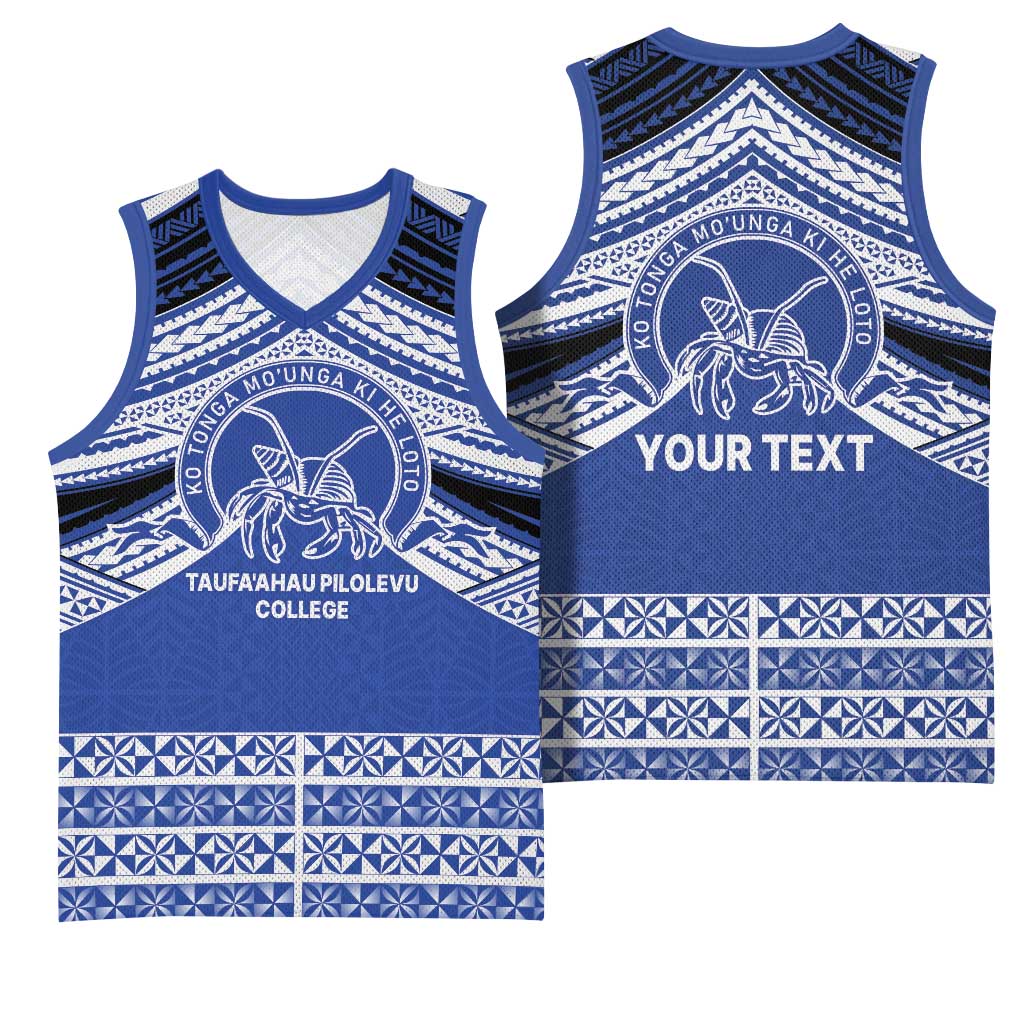 Personalised Tonga Taufa'ahau Pilolevu College Basketball Jersey Polynesian Ngatu Tribal LT9 - Polynesian Pride