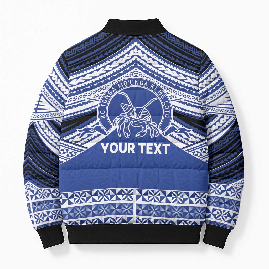 Personalised Tonga Taufa'ahau Pilolevu College Bomber Puffer Jacket Polynesian Ngatu Tribal LT9 - Polynesian Pride