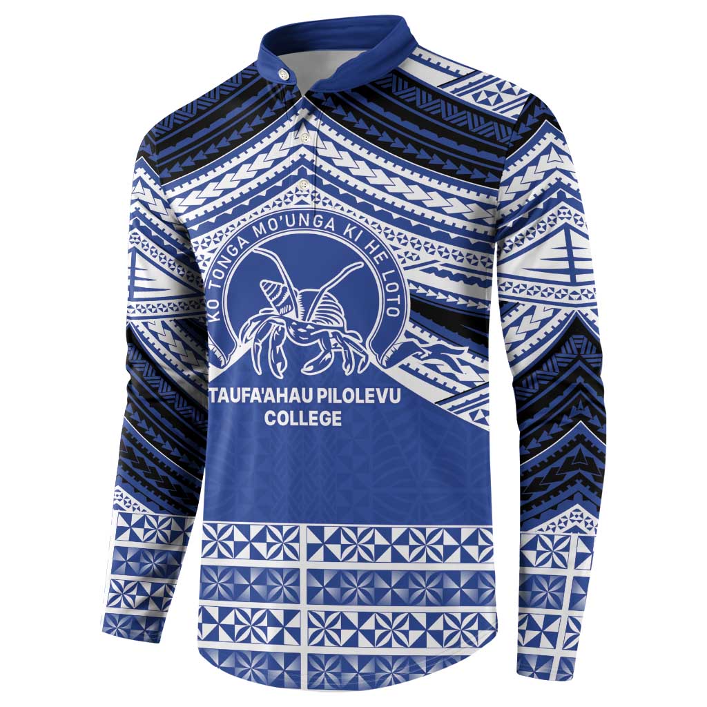 Personalised Tonga Taufa'ahau Pilolevu College Button Sweatshirt Polynesian Ngatu Tribal LT9 - Polynesian Pride