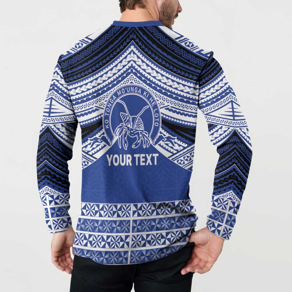 Personalised Tonga Taufa'ahau Pilolevu College Button Sweatshirt Polynesian Ngatu Tribal LT9 - Polynesian Pride