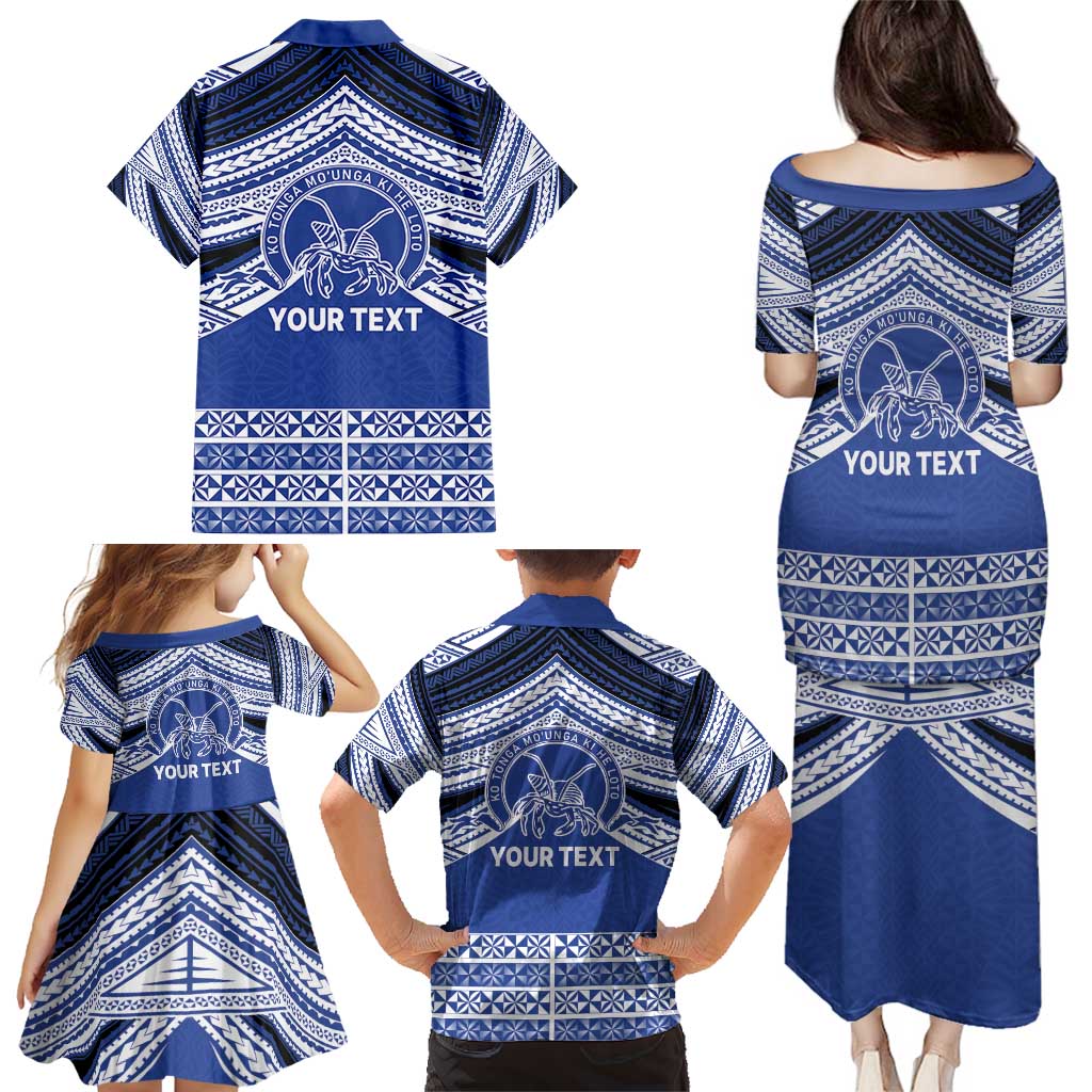 Personalised Tonga Taufa'ahau Pilolevu College Family Matching Puletasi and Hawaiian Shirt Polynesian Ngatu Tribal