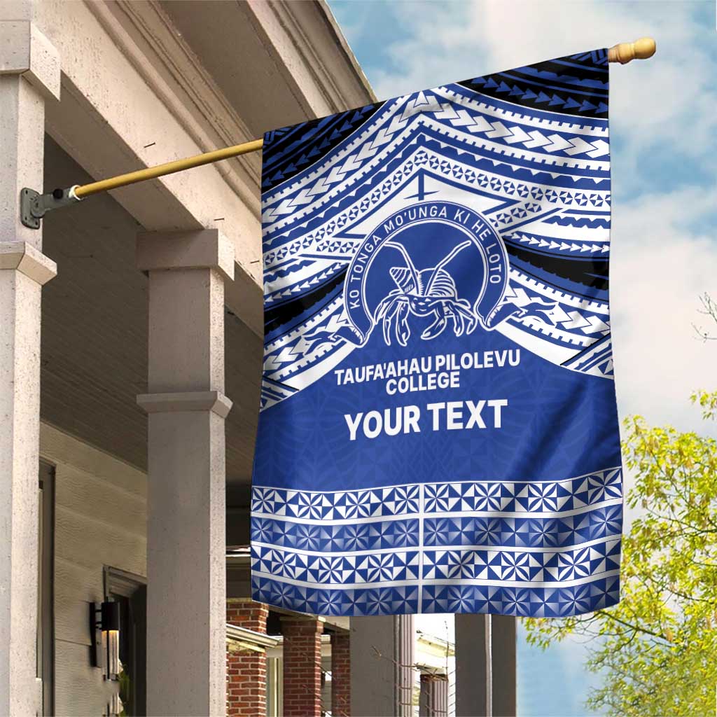 Personalised Tonga Taufa'ahau Pilolevu College Garden Flag Polynesian Ngatu Tribal