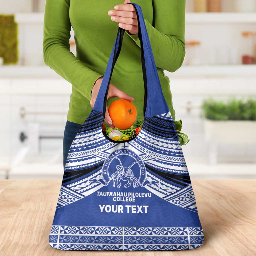 Personalised Tonga Taufa'ahau Pilolevu College Grocery Bag Polynesian Ngatu Tribal LT9 - Polynesian Pride