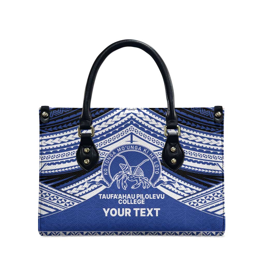 Personalised Tonga Taufa'ahau Pilolevu College Leather Bag Polynesian Ngatu Tribal - Polynesian Pride