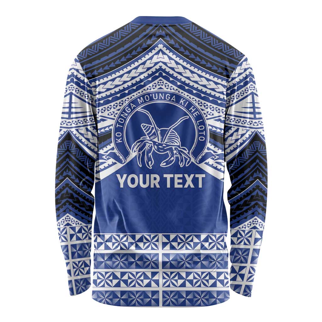 Personalised Tonga Taufa'ahau Pilolevu College Long Sleeve Shirt Polynesian Ngatu Tribal