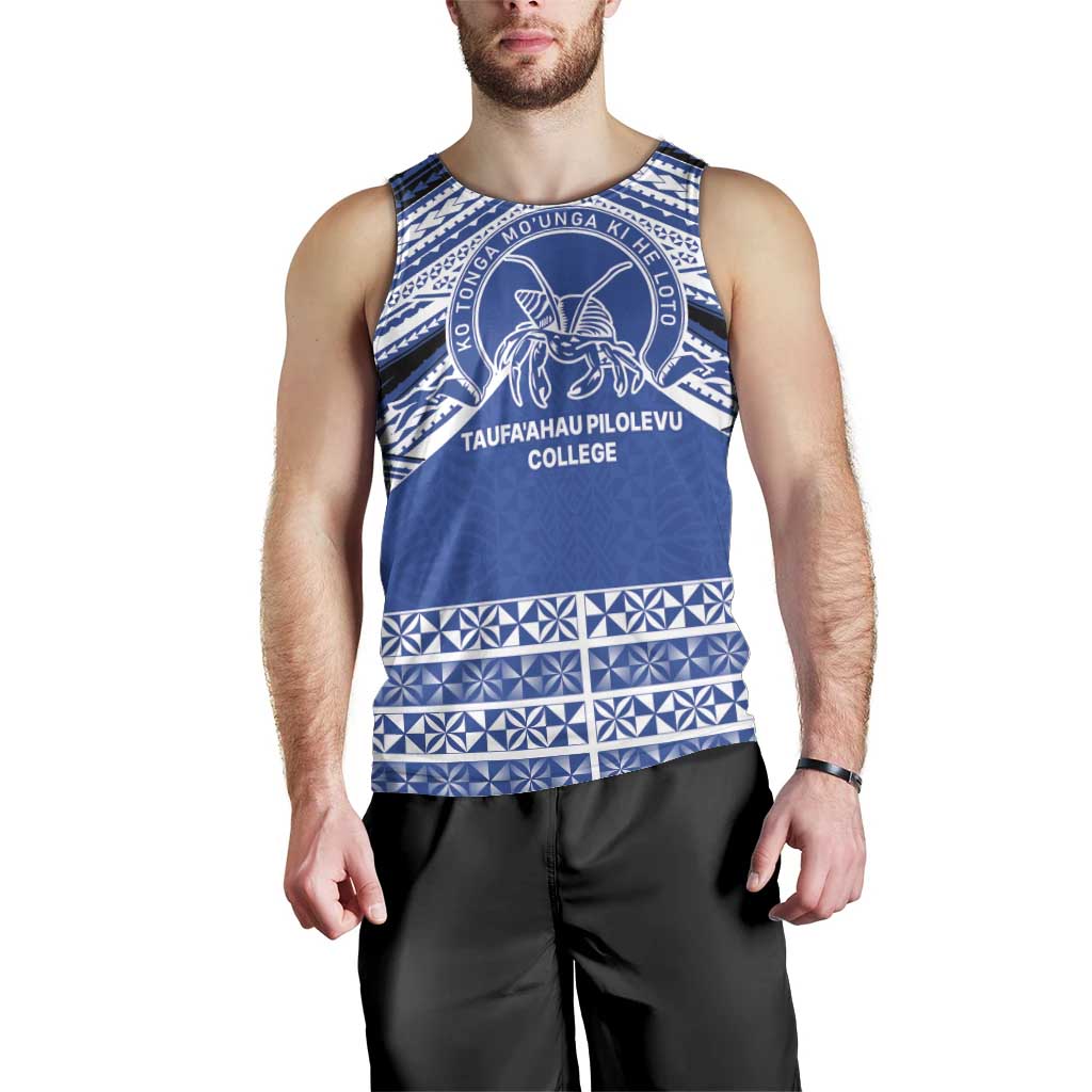 Personalised Tonga Taufa'ahau Pilolevu College Men Tank Top Polynesian Ngatu Tribal LT9 - Polynesian Pride