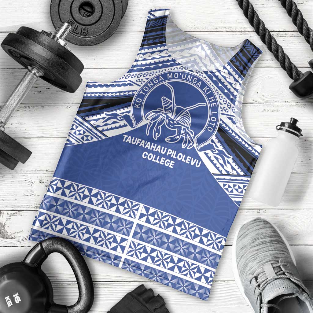 Personalised Tonga Taufa'ahau Pilolevu College Men Tank Top Polynesian Ngatu Tribal LT9 - Polynesian Pride