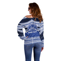 Personalised Tonga Taufa'ahau Pilolevu College Off Shoulder Sweater Polynesian Ngatu Tribal
