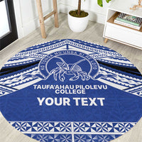 Personalised Tonga Taufa'ahau Pilolevu College Round Carpet Polynesian Ngatu Tribal