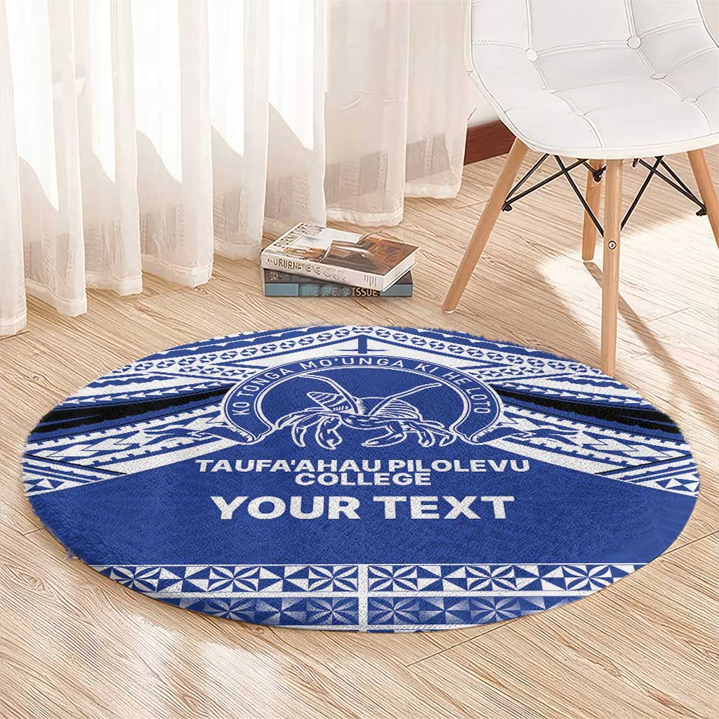 Personalised Tonga Taufa'ahau Pilolevu College Round Carpet Polynesian Ngatu Tribal