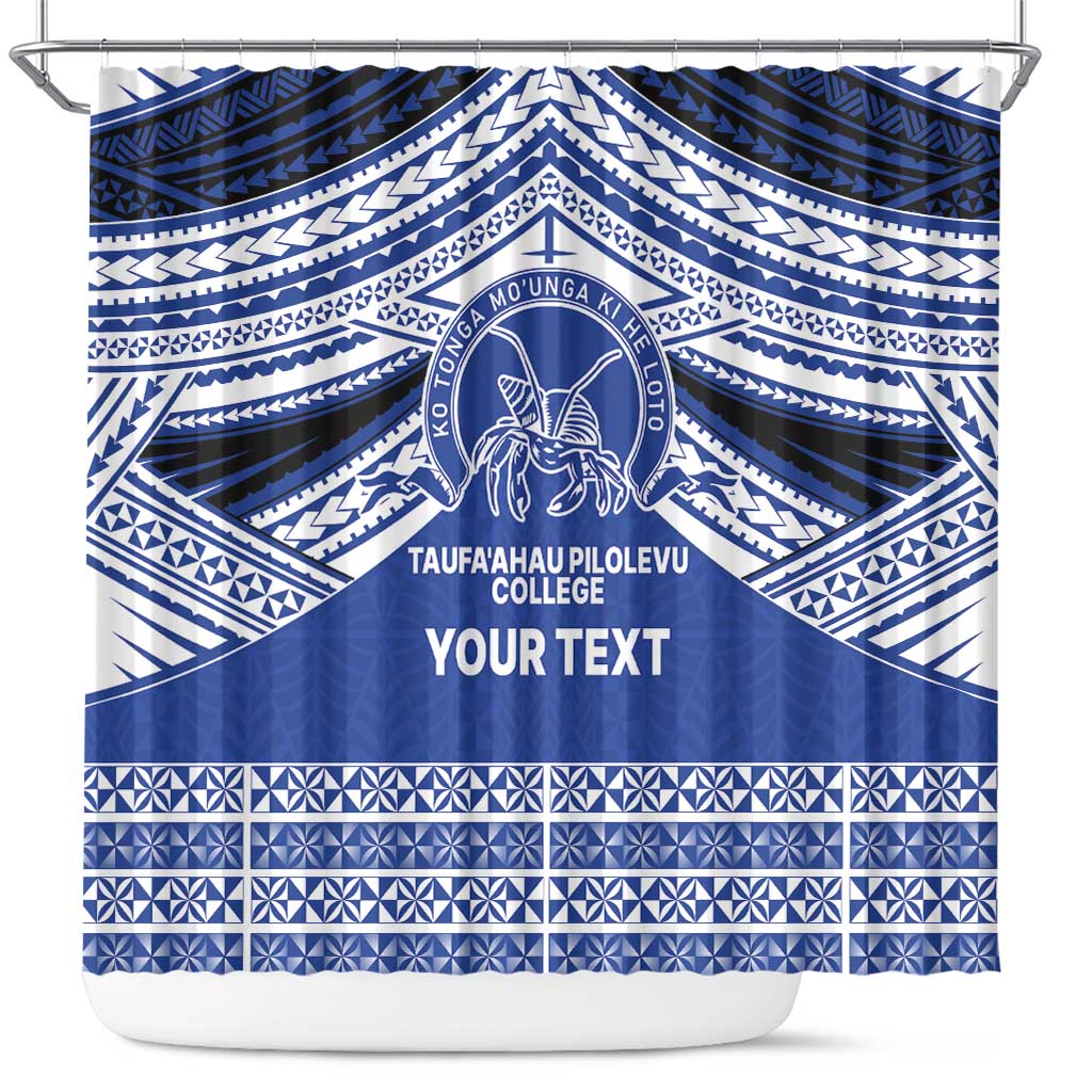 Personalised Tonga Taufa'ahau Pilolevu College Shower Curtain Polynesian Ngatu Tribal