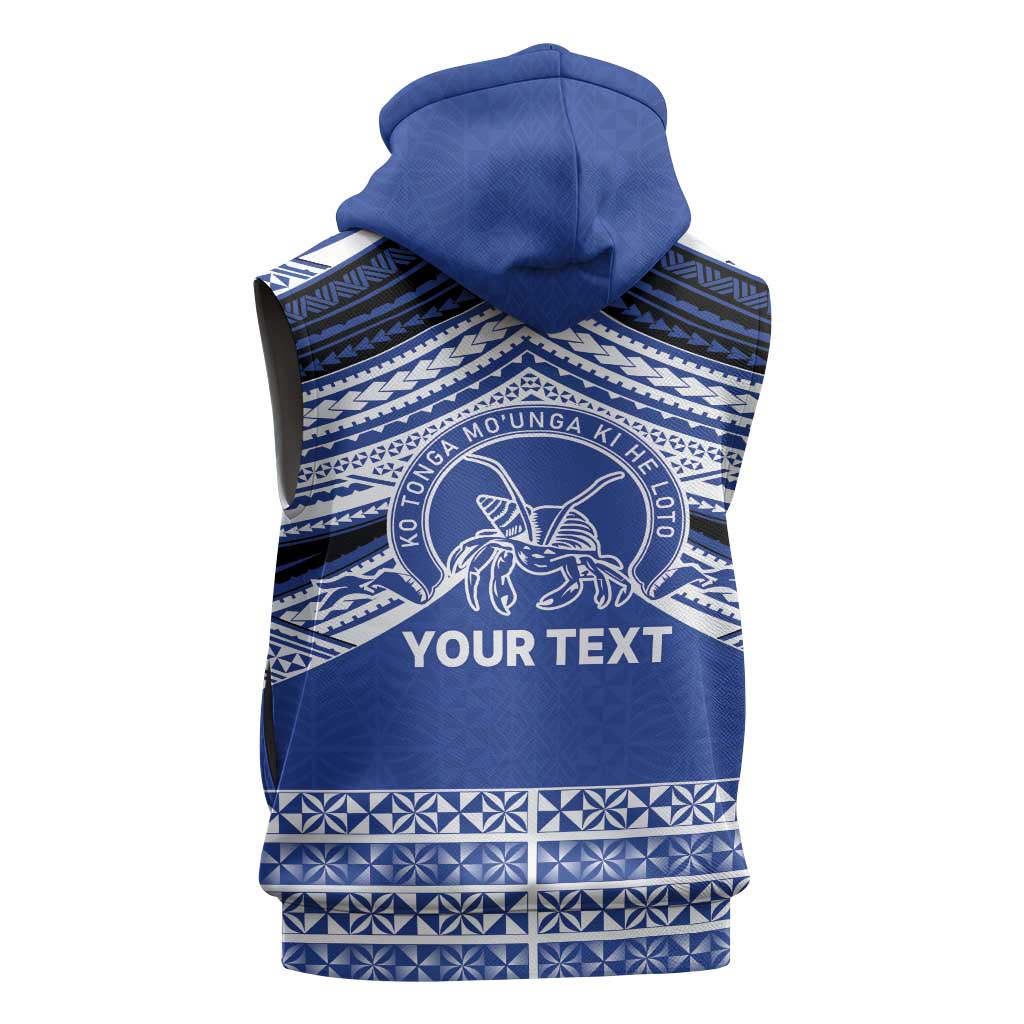 Personalised Tonga Taufa'ahau Pilolevu College Sleeveless Hoodie Polynesian Ngatu Tribal - Polynesian Pride