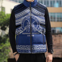 Personalised Tonga Taufa'ahau Pilolevu College Sleeveless Puffer Jacket Polynesian Ngatu Tribal LT9 - Polynesian Pride