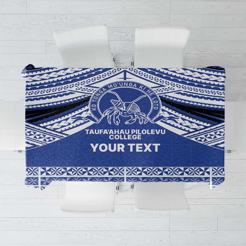 Personalised Tonga Taufa'ahau Pilolevu College Tablecloth Polynesian Ngatu Tribal LT9 Blue - Polynesian Pride
