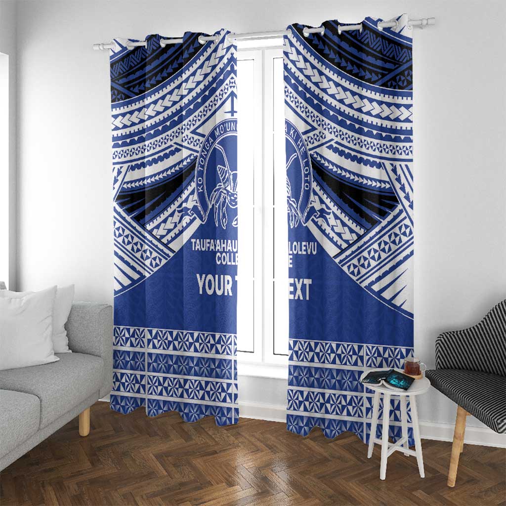 Personalised Tonga Taufa'ahau Pilolevu College Window Curtain Polynesian Ngatu Tribal LT9 With Grommets Blue - Polynesian Pride