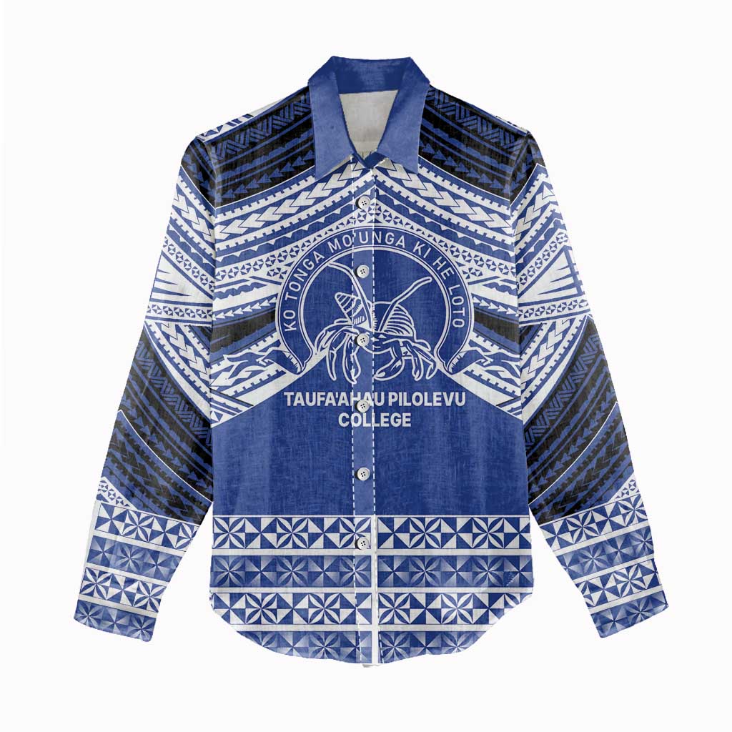 Personalised Tonga Taufa'ahau Pilolevu College Women Casual Shirt Polynesian Ngatu Tribal