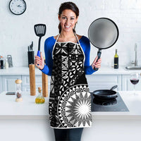Black Tongan Ngatu Fonulei Pattern Apron LT9 - Polynesian Pride