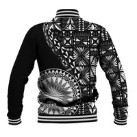 Black Tongan Ngatu Fonulei Pattern Baseball Jacket LT9 - Polynesian Pride