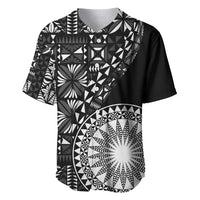 Black Tongan Ngatu Fonulei Pattern Baseball Jersey