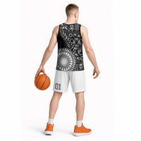 Black Tongan Ngatu Fonulei Pattern Basketball Jersey LT9 - Polynesian Pride