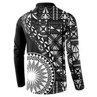 Black Tongan Ngatu Fonulei Pattern Button Sweatshirt LT9 - Polynesian Pride