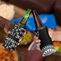 Black Tongan Ngatu Fonulei Pattern 4 in 1 Can Cooler Tumbler LT9 - Polynesian Pride