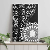 Black Tongan Ngatu Fonulei Pattern Canvas Wall Art LT9 - Polynesian Pride