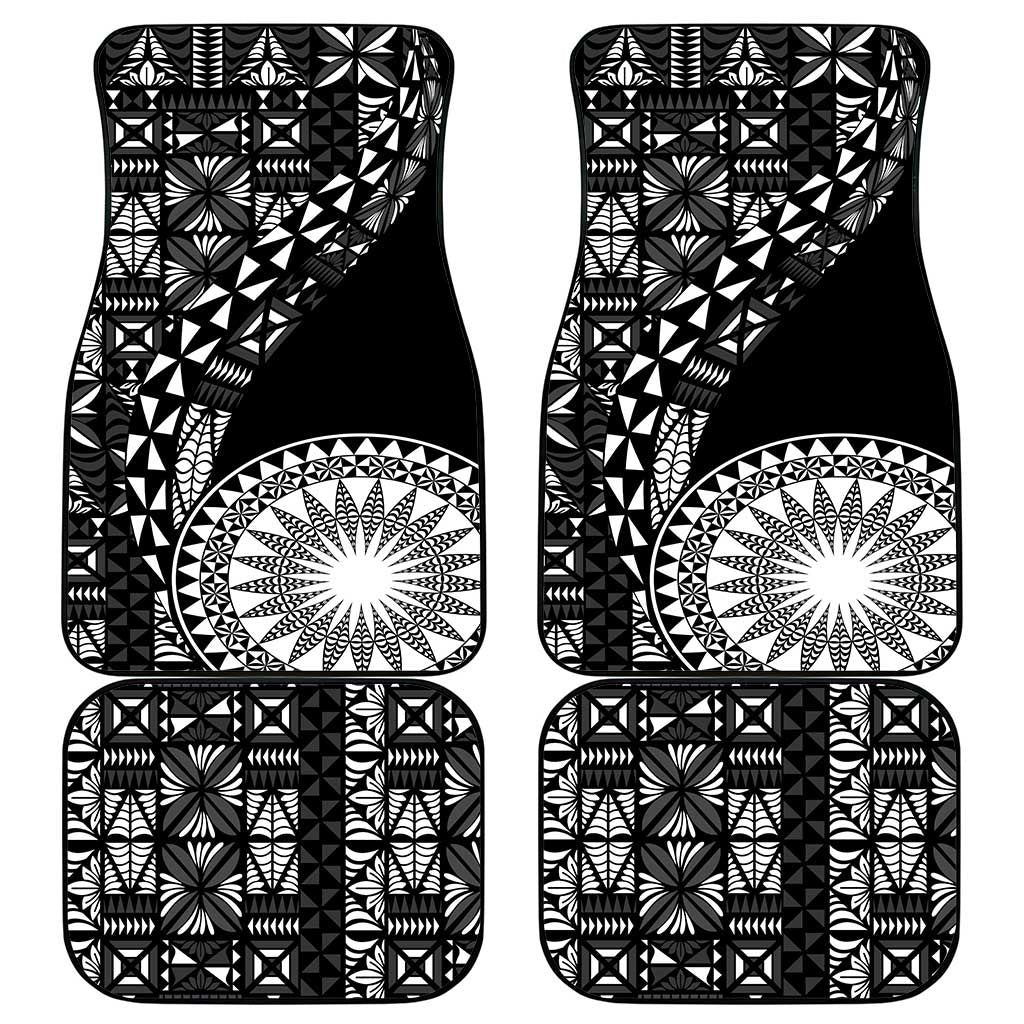 Black Tongan Ngatu Fonulei Pattern Car Mats LT9 - Polynesian Pride