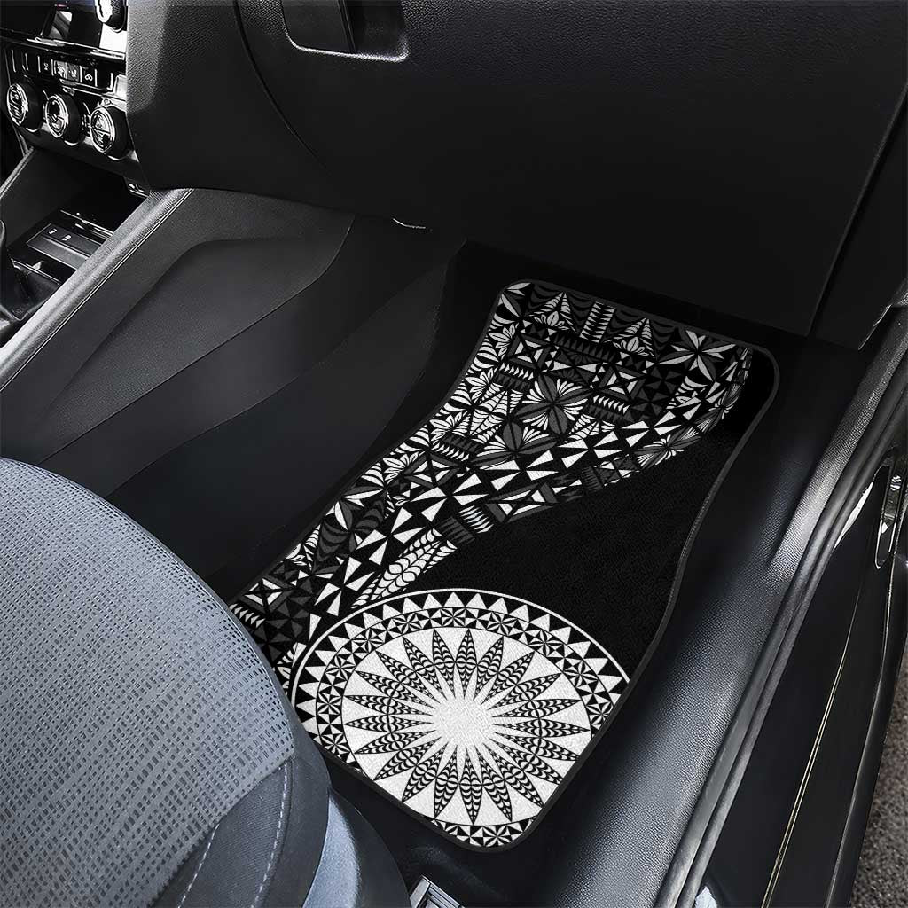 Black Tongan Ngatu Fonulei Pattern Car Mats LT9 - Polynesian Pride